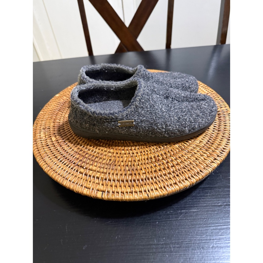 Haflinger Wool Slippers Charcoal Gray Boiled Wool Clogs Shoes EU 39